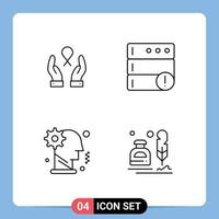 uppsättning av 4 modern ui ikoner symboler tecken för vård man kvinna server personlig redigerbar vektor design element