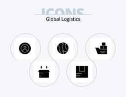 globales Logistik-Glyphen-Icon-Pack 5-Icon-Design. Kasten. Welt. global. Karte. global vektor
