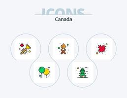 Kanada-Linie gefüllt Icon Pack 5 Icon Design. Winter. kalt. Kanada. Stern. Medaille vektor