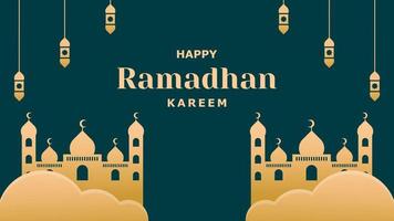 luxus glücklicher ramadhan kareem hintergrund vektor