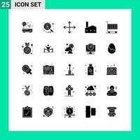 Stock Vector Icon Pack mit 25 Zeilenzeichen und Symbolen für die Industrie Rekrutierung von Fabrikschornsteinen Fabriknavigation editierbare Vektordesign-Elemente