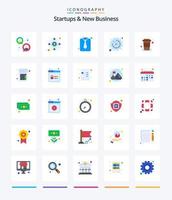 kreativ startups och ny företag 25 platt ikon packa sådan som kaffe. förvaltning. företag. redskap. tid vektor