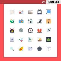 Stock Vector Icon Pack mit 25 Linienzeichen und Symbolen für Spielaktivitäten Spa Office Holz editierbare Vektordesign-Elemente