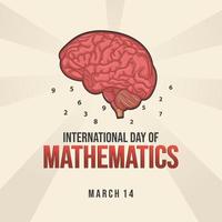 Internationaler Tag der Mathematik. 14. März. Gehirn vektor