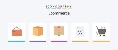 E-Commerce Flat 5 Icon Pack inklusive Kauf. Zahlung. genehmigen. Finanzen. Paket. kreatives Symboldesign vektor