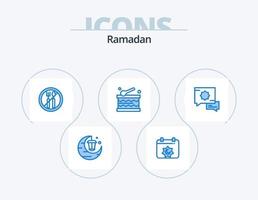 ramadan blå ikon packa 5 ikon design. . bön. fasta. islamisk. festival vektor