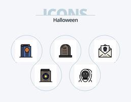 halloween linje fylld ikon packa 5 ikon design. skrämmande. halloween. halloween. skrämmande öga. halloween eyeball vektor