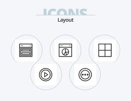 Layoutlinie Icon Pack 5 Icon Design. Netz. Layout. Befehl. Design. Layout vektor