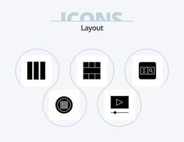 Layout-Glyphen-Icon-Pack 5 Icon-Design. Textfeld. form. Layout. Arbeitsplatz. Schnittstelle vektor