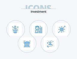 investering blå ikon packa 5 ikon design. dollar. seo. investering. investering. finansiera vektor