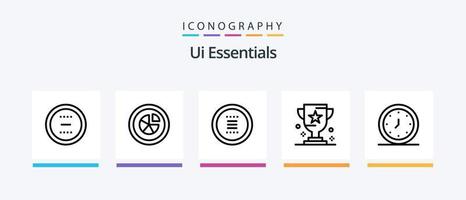 ui Essentials Line 5 Icon Pack inklusive Global. Browser. Schnittstelle. malen. Farbe. kreatives Symboldesign vektor