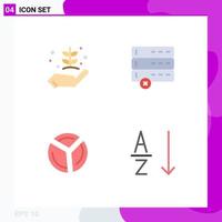 4 universelle flache Symbole, die für Web- und mobile Anwendungen festgelegt wurden. Landwirtschaftsdiagramm geben bearbeitbare Vektordesign-Elemente für die Datenanalyse vektor
