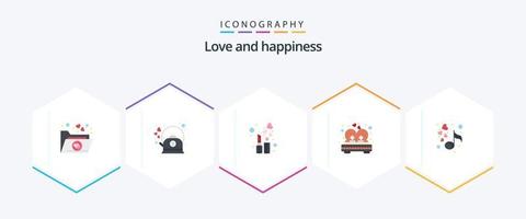 Liebe 25 Flat Icon Pack inklusive Liebe. verheiratet. Schönheit. Liebe. Bett vektor