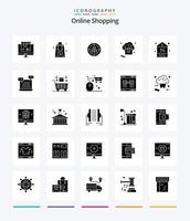 kreatives Online-Shopping 25 Glyph solid black Icon Pack wie Shop. Wolke. Einkaufen. Valentinstag. Produkt vektor