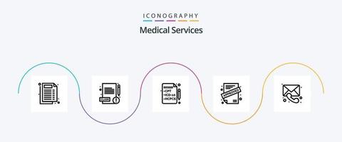 Symbolpaket für medizinische Dienstleistungen, Linie 5, einschließlich . Nachricht. medizinisch. Forderung. medizinisch vektor
