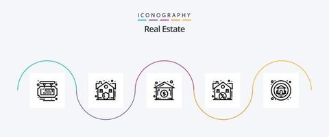 verklig egendom linje 5 ikon packa Inklusive verklig egendom. Hem. dollar hus. försäljning. egendom vektor
