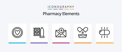 Symbolpaket für Apothekenelemente, Linie 5, einschließlich Pillen. medizinisch. medizinisch. Gesundheit. Medizin. kreatives Symboldesign vektor