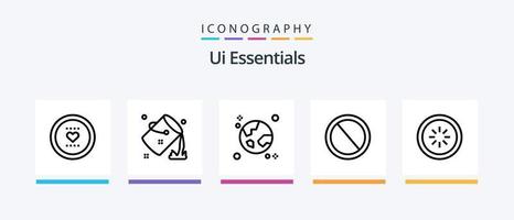 ui Essentials Line 5 Icon Pack inklusive Uhr. Alarm. Schnittstelle. Romantik. wie. kreatives Symboldesign vektor