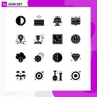 universell ikon symboler grupp av 16 modern fast glyfer av företag grafisk bageri design ljuv redigerbar vektor design element