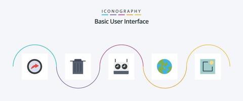 Basic Flat 5 Icon Pack inklusive . Timer. Benachrichtigung. Aktivität vektor