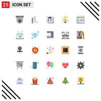 platt Färg packa av 25 universell symboler av statisk internet media browser träd redigerbar vektor design element