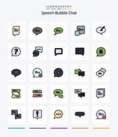 kreativer Chat 25 Zeilen gefülltes Icon Pack wie Nachricht. Plaudern. Plaudern. Post. Plaudern vektor