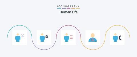 mänsklig platt 5 ikon packa Inklusive kropp. avatar. mänsklig. mänsklig. kropp vektor