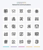 kreatives netzwerk und kommunikation 25 skizzen-icon-pack wie standort. Stift. Pfeil. Leistung. Armaturenbrett vektor
