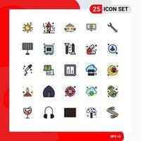 25 kreative Symbole, moderne Zeichen und Symbole für Schraubenschlüssel, Darlehen, urbanes Suchgeld, editierbare Vektordesign-Elemente vektor