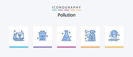 förorening blå 5 ikon packa Inklusive avlopp. förorening. rör. rör. förorening. kreativ ikoner design vektor