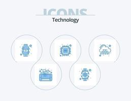 Technologie blau Icon Pack 5 Icon Design. Technik. Zukunft. Besonderheit. Computer. Smartwatch vektor