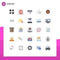 25 flaches Farbpaket der Benutzeroberfläche mit modernen Zeichen und Symbolen des Schnittstellenplans Finanzmuster Business editierbare Vektordesign-Elemente vektor