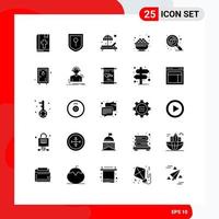 Stock Vector Icon Pack mit 25 Linienzeichen und Symbolen für die Zoom-Suche Sommer Detail Gras editierbare Vektordesign-Elemente