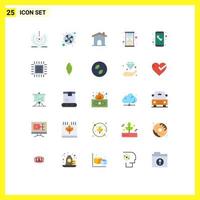 Stock Vector Icon Pack mit 25 Zeilenzeichen und Symbolen für Call Watch Ventilation Stundenhaus editierbare Vektordesign-Elemente