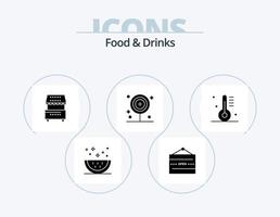 mat och drycker glyf ikon packa 5 ikon design. kök. matlagning. restaurang. måltid. mat vektor