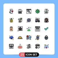uppsättning av 25 modern ui ikoner symboler tecken för användare växt browser cell djur- redigerbar vektor design element