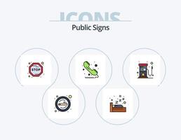 öffentliche Schilder Linie gefüllt Icon Pack 5 Icon Design. tropfen. Bild. Wagen. Foto. Wagen vektor