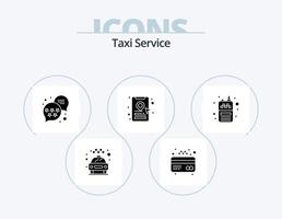 Taxi-Service-Glyphen-Icon-Pack 5 Icon-Design. . Empfänger. Rang. Radio. Positionsstift vektor