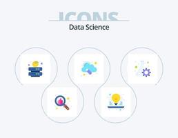 Data Science Flat Icon Pack 5 Icon-Design. Flasche. Lagerung. Sicherung. Daten. Server vektor