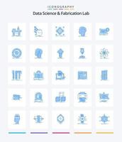 Creative Data Science and Fabrication Lab 25 Blue Icon Pack wie Hacking. Gehirn. Regelmäßigkeiten. Vorbereitung. Netz vektor