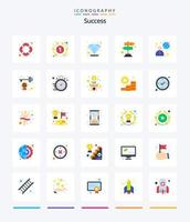 kreativer Erfolg 25 Flat Icon Pack wie Benutzer. global. Prämie. Verbindung. Richtung des Erfolgs vektor