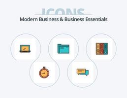 modernes Business und Business Essentials Linie gefüllt Icon Pack 5 Icon Design. Gespräch. Blasen. schnell. Blase. betrachten vektor