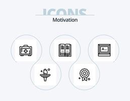 Motivationslinie Icon Pack 5 Icon Design. Ausbildung. Pfeil. Leistung. Treppe. Leiter vektor