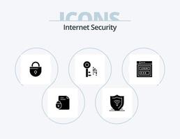 Internet-Sicherheits-Glyphen-Icon-Pack 5-Icon-Design. Passwort. Taste. Schild. Sicherheit. Sicherheit vektor