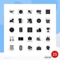 25 kreative Symbole moderne Zeichen und Symbole der Strategiekarte Rosenlabyrinth lernen editierbare Vektordesign-Elemente vektor