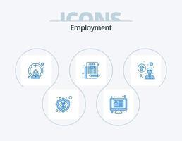 Beschäftigung blau Icon Pack 5 Icon Design. Promotion-Konzept. Persönliche Abstufung. weiblich. Beruf auswählen. Arbeit vektor