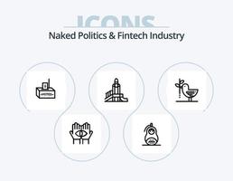 naken politik och fintech industri linje ikon packa 5 ikon design. motståndare. gisslan. val. rösta. lag vektor