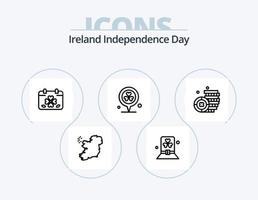 Irland Unabhängigkeitstag Linie Icon Pack 5 Icon Design. Karte. kreuzen. Geld. Kirche. groß vektor