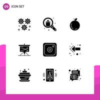 9 kreative Symbole moderne Zeichen und Symbole von Grafikplan Shop Business Chinesisch editierbare Vektordesign-Elemente vektor