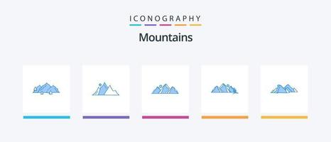 bergen blå 5 ikon packa Inklusive kulle. berg. berg. scen. natur. kreativ ikoner design vektor